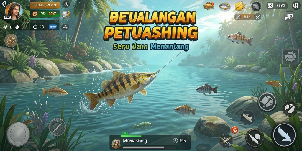 Antarmuka pengguna menarik dari 555ZK saat memancing.