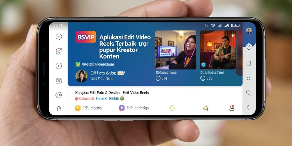 Tampilan antarmuka 8SVIP untuk edit Video Reels yang menarik dan dinamis.