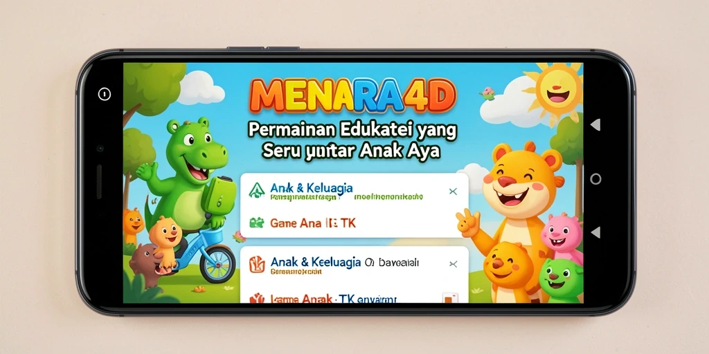 Antarmuka permainan yang ceria dan interaktif di MENARA4D.